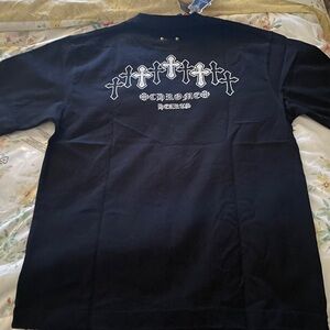 Chrome Hearts Black T-Shirt with White Cross Back Graphic